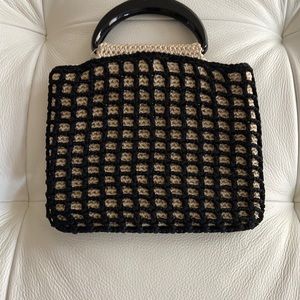 Black and Ivory Knitted Handbag
